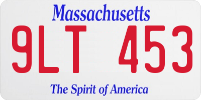 MA license plate 9LT453