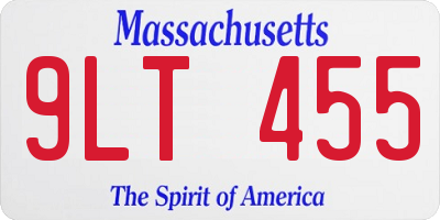 MA license plate 9LT455