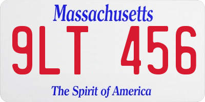 MA license plate 9LT456