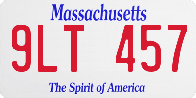 MA license plate 9LT457