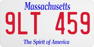 MA license plate 9LT459
