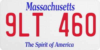 MA license plate 9LT460