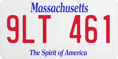 MA license plate 9LT461