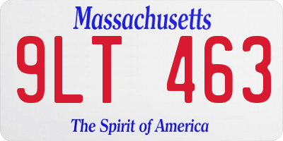 MA license plate 9LT463