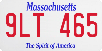 MA license plate 9LT465
