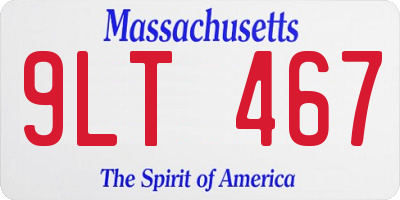 MA license plate 9LT467