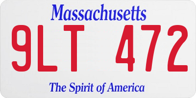 MA license plate 9LT472