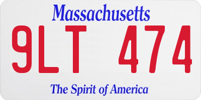 MA license plate 9LT474