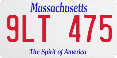 MA license plate 9LT475
