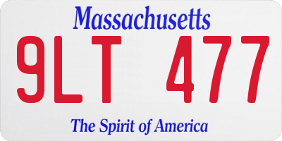 MA license plate 9LT477