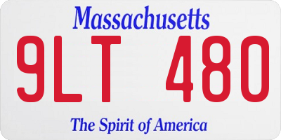 MA license plate 9LT480