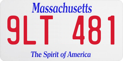 MA license plate 9LT481