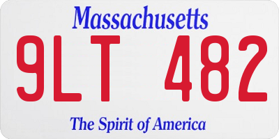 MA license plate 9LT482