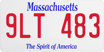 MA license plate 9LT483
