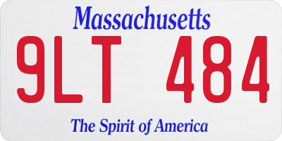 MA license plate 9LT484