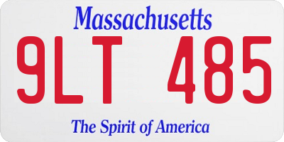 MA license plate 9LT485