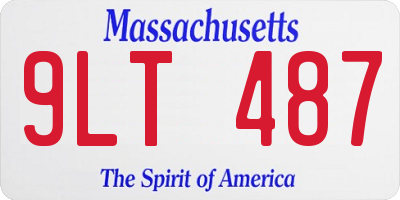 MA license plate 9LT487