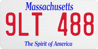 MA license plate 9LT488