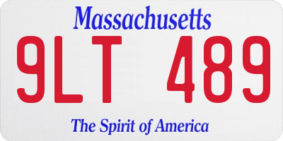 MA license plate 9LT489