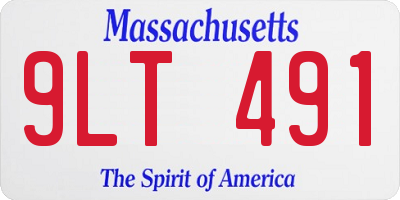 MA license plate 9LT491