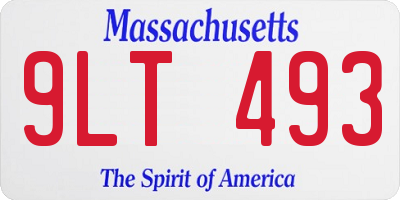 MA license plate 9LT493