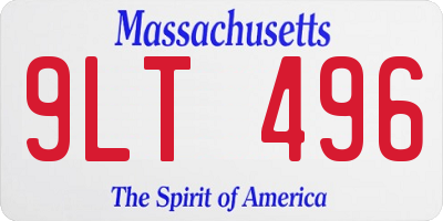 MA license plate 9LT496