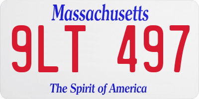MA license plate 9LT497