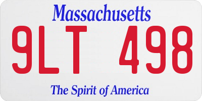 MA license plate 9LT498