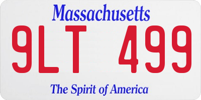 MA license plate 9LT499