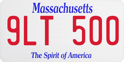 MA license plate 9LT500