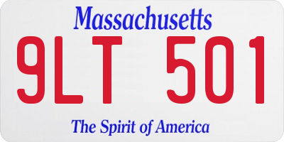 MA license plate 9LT501