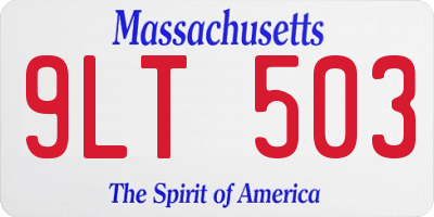 MA license plate 9LT503