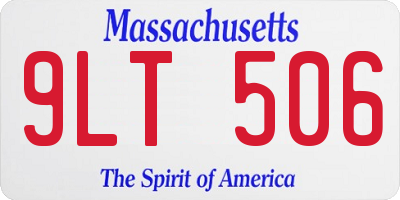 MA license plate 9LT506