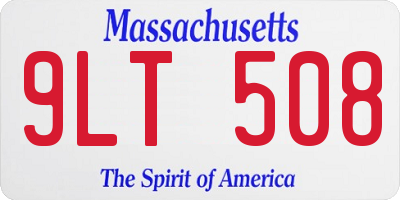 MA license plate 9LT508