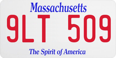MA license plate 9LT509