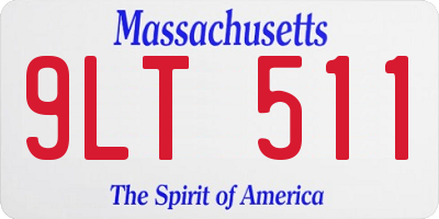 MA license plate 9LT511