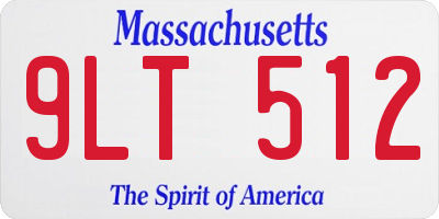 MA license plate 9LT512