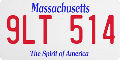 MA license plate 9LT514