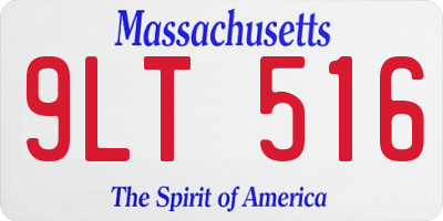 MA license plate 9LT516