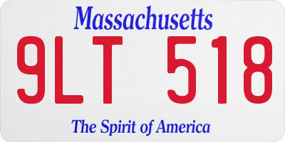 MA license plate 9LT518