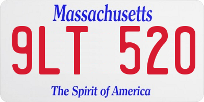 MA license plate 9LT520