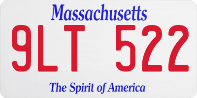 MA license plate 9LT522