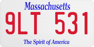 MA license plate 9LT531