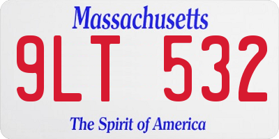 MA license plate 9LT532