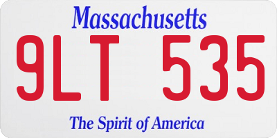 MA license plate 9LT535