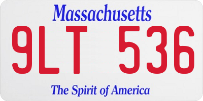 MA license plate 9LT536