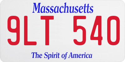 MA license plate 9LT540
