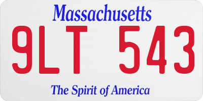 MA license plate 9LT543