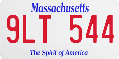 MA license plate 9LT544