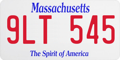 MA license plate 9LT545